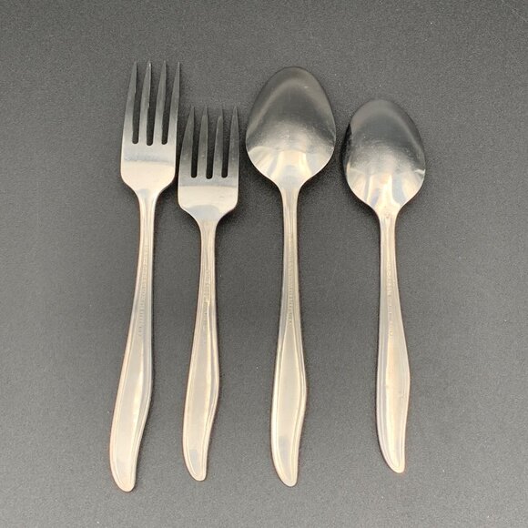 Marcrest Flatware Atomic Starburst MCM Set Dinner Salad Fork Tea Serving Spoon - Picture 4 of 5